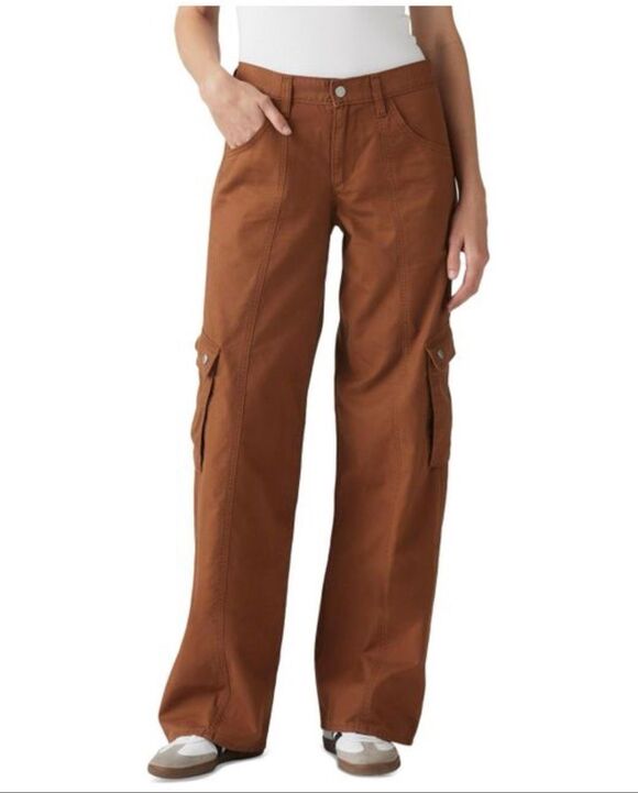 Levi's Pants - Levi's Super Low Linen Blend Loose-Fit Cargo Jeans Sorrel Horse 24x32